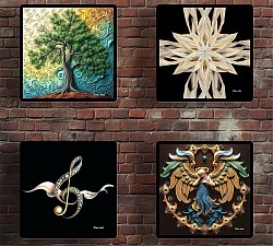 Mounted on a brick wall